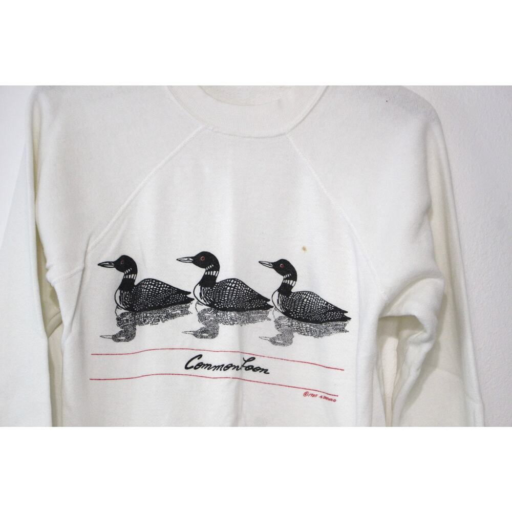 Vintage Common Loon Bird Sweatshirt Small - Picture 2 of 5